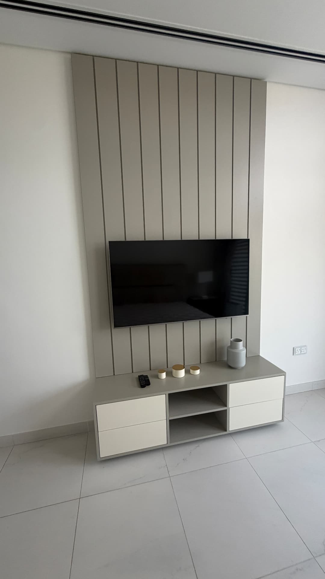Panelled TV wall