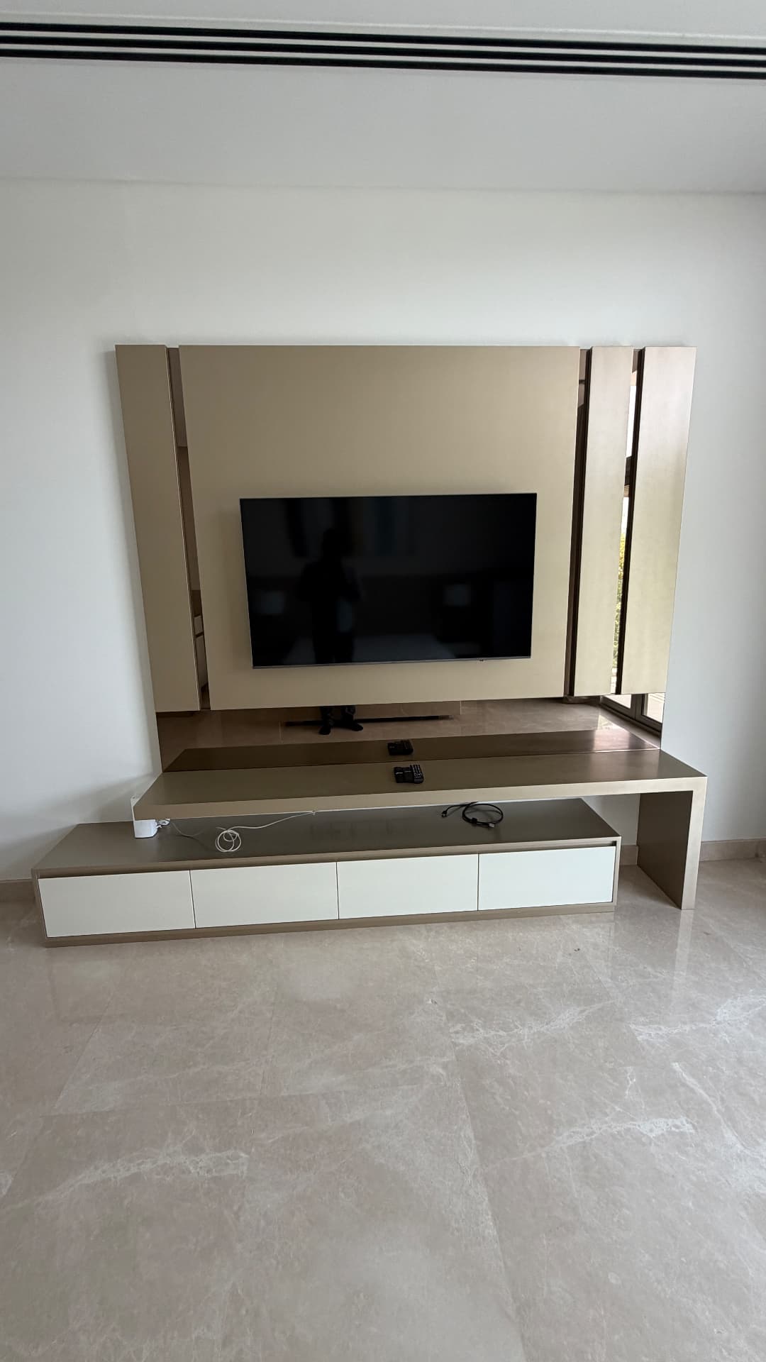 Bronze console TV unit