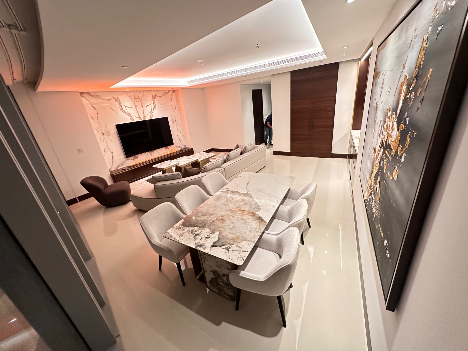Dining & living, gold-leaf art